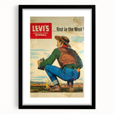 Vintage Levi’s Poster | First in the West Western Art Print