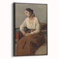 Poignant Realism Portrait | Melancholy Italian Woman by Camille Corot