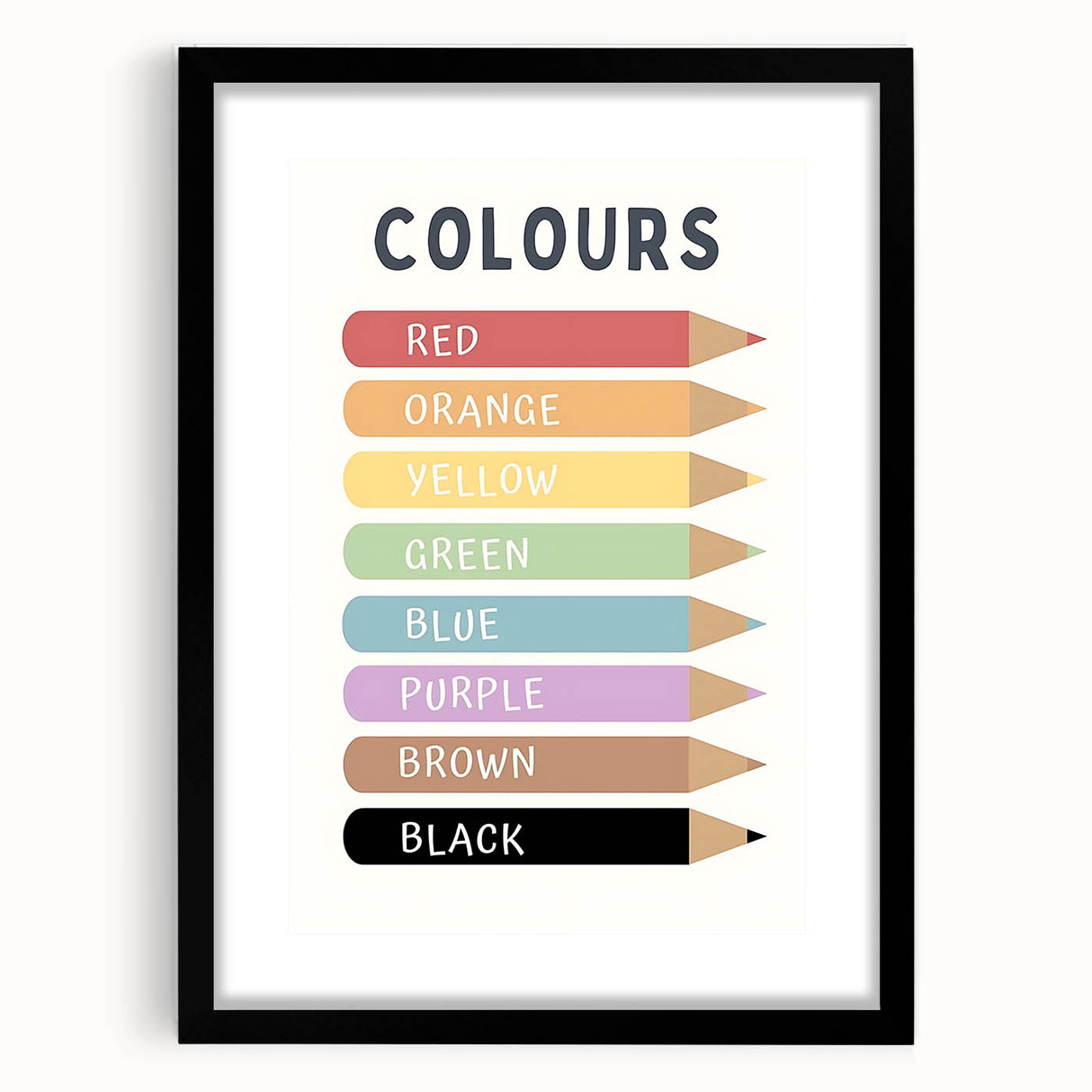 Kids Educational Wall Art - Color Learning Chart for Kids' Rooms