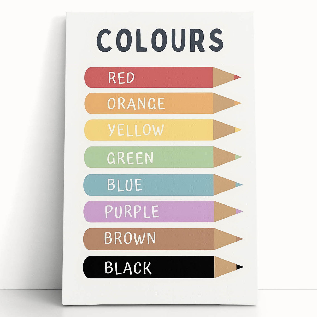 Kids Educational Wall Art - Color Learning Chart for Kids' Rooms