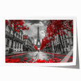 Extra large rolled print of a Parisian street scene in soft pastel shades, suitable for dining room or bathroom wall art.