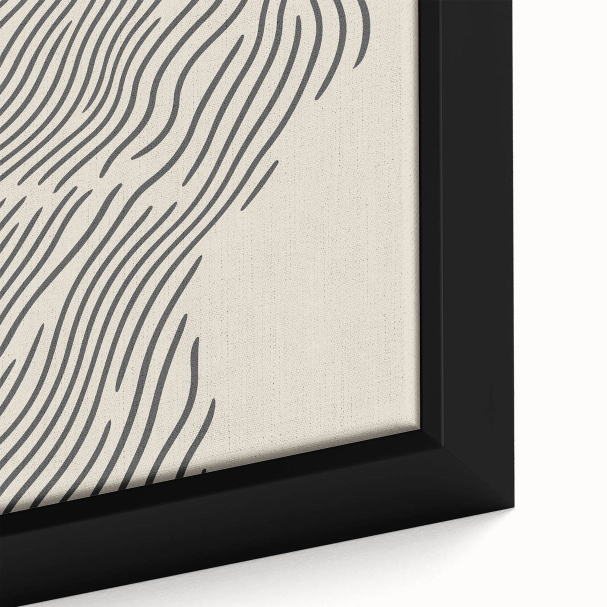 Close-up of extra large black wall art with colorful, textured abstract design on framed canvas, ideal for living room decor.