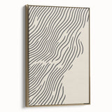 Winter landscape painting on framed canvas with muted gray and gold tones, ideal for bedroom wall decor.