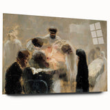 Modern Wall Art: Emotional Abstract Scene of Surgery in Muted Tones