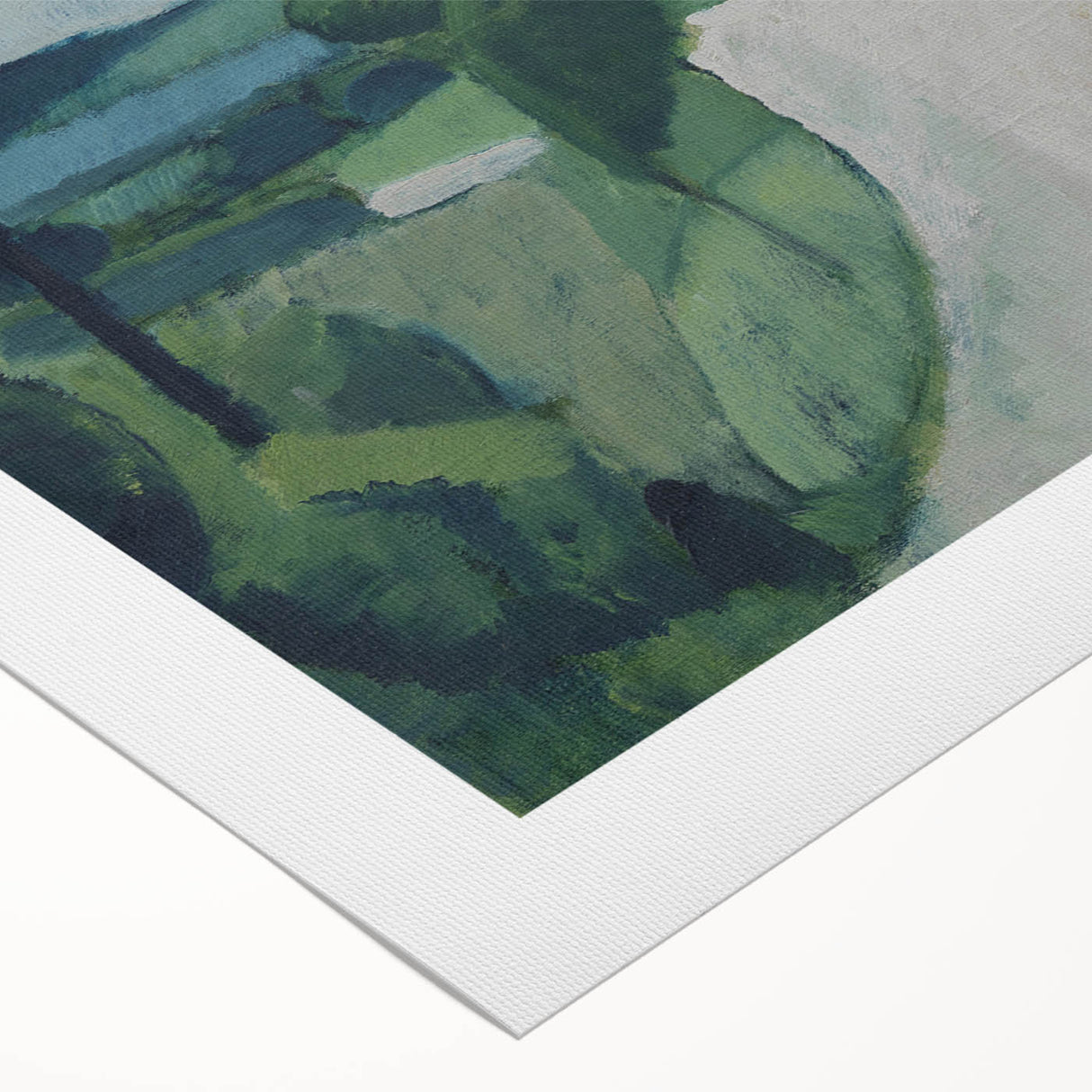 Modern Wall Art: Serene Countryside Landscape in Green and Blue