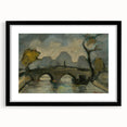 Modern Wall Art: Atmospheric Bridge Scene in Muted Gray Tones
