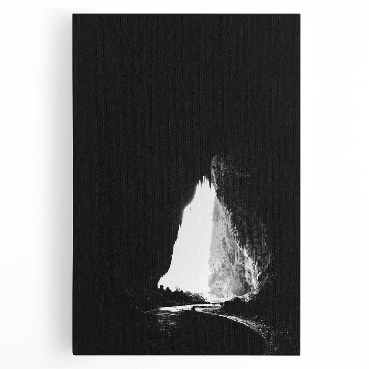 Vibrant landscape canvas print showcasing a serene cave scene, featuring rich earthy tones and intricate details, perfect for home decor or art enthusiasts.