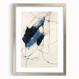 Custom Dining Room Wall Decor – Abstract Navy & Gold Canvas