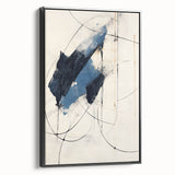 Custom Dining Room Wall Decor – Abstract Navy & Gold Canvas