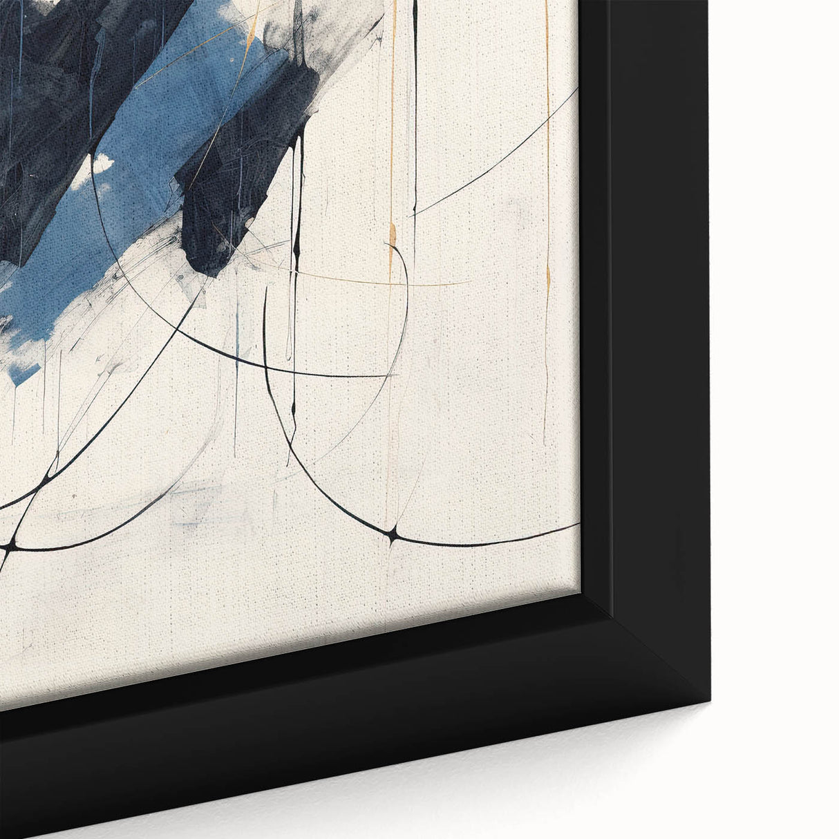 Custom Dining Room Wall Decor – Abstract Navy & Gold Canvas