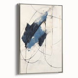 Custom Dining Room Wall Decor – Abstract Navy & Gold Canvas