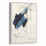 Custom Dining Room Wall Decor – Abstract Navy & Gold Canvas