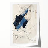 Custom Dining Room Wall Decor – Abstract Navy & Gold Canvas