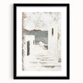 Abstract architectural wall art framed in black with a mat, showcasing geometric shapes and modern design elements, perfect for contemporary decor.