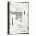 Framed abstract architecture wall art displayed in black, showcasing intricate geometric patterns and modern design elements, perfect for contemporary decor.