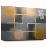 Abstract geometric acrylic glass design showcasing vibrant colors and sharp angles, viewed from the side, ideal for modern home decor and artistic displays.