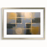Abstract geometric frame in silver with a matte finish, showcasing a modern design ideal for contemporary decor. Perfect for adding elegance to any room.