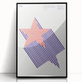 Bold Art Deco Wall Art - 1776 American Star Design in Red and Blue Stripes