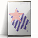 Bold Art Deco Wall Art - 1776 American Star Design in Red and Blue Stripes