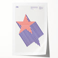 Bold Art Deco Wall Art - 1776 American Star Design in Red and Blue Stripes