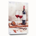 Large abstract wall art on acrylic glass depicting vibrant food and drink imagery, ideal for dining room decor.