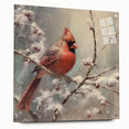 Seasonal Wall Art - Vibrant Cardinal Bird on Snowy Branch Holiday Print