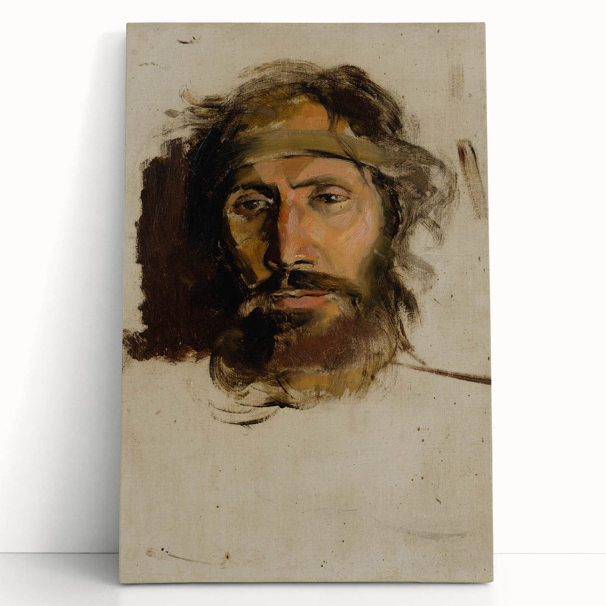 Impressionism Wall Art - Portrait of Christ by László Mednyánszky Print