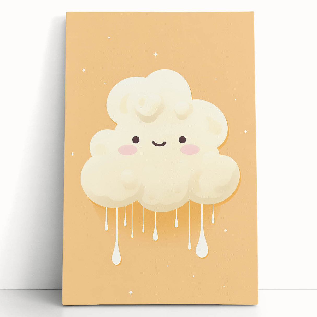 Nursery Wall Art – Adorable Cloud Stretched Canvas for Kids