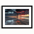 Black landscape bridge frame with a mat, showcasing a modern design in a front view. Ideal for displaying artwork or photos, enhancing home décor aesthetics.