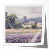 Landscape wall art print showcasing a serene countryside scene with rolling hills and vibrant green fields, framed in a modern glossy finish. Ideal for home decor.