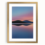 Elegant gold-framed landscape artwork featuring vibrant fields and serene skies, designed with a mat for added depth, perfect for home decor enhancement.