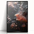 Large abstract wall art in black and white, framed in acrylic, suitable for modern living room decor.