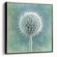 Black and white landscape art painting on framed canvas, featuring close-up floral motifs, suitable for bedroom wall decor.