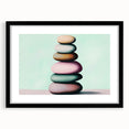 Extra large abstract art print featuring a colorful, textured depiction of nature elements on a black framed canvas.