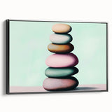 Black and white landscape art painting on framed canvas, featuring a close-up of natural elements.