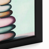 Black framed canvas featuring a close-up of colorful, textured nature elements, ideal for living room decor.