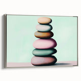 Framed canvas featuring a black and white vintage landscape art painting with vibrant color accents.