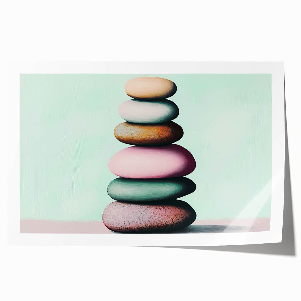 Extra large rolled print of close-up floral elements in soft pastel shades, ideal for dining room or bathroom wall art.
