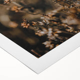 Art deco poster featuring an autumnal scene with orange and brown tones on rolled canvas, suitable for dining room decor.