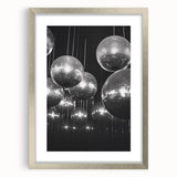 Textured abstract art print in cool blue and white tones, framed in silver, ideal for bedroom wall decor.