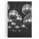 Winter tree scene in black and white on large stretched canvas, ideal for kitchen wall art.