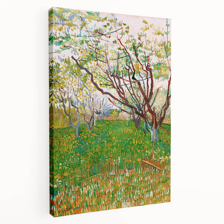 Replica of Van Gogh's Starry Night on a large stretched canvas, displaying swirling blue and yellow tones.