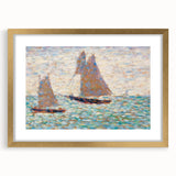Impressionist Seascape Art – Two Sailboats at Grandcamp by Seurat