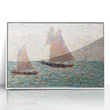 Impressionist Seascape Art – Two Sailboats at Grandcamp by Seurat