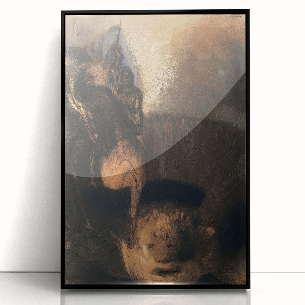 Saint George and the Dragon Modern Wall Art – Mystical Minimalist Decor