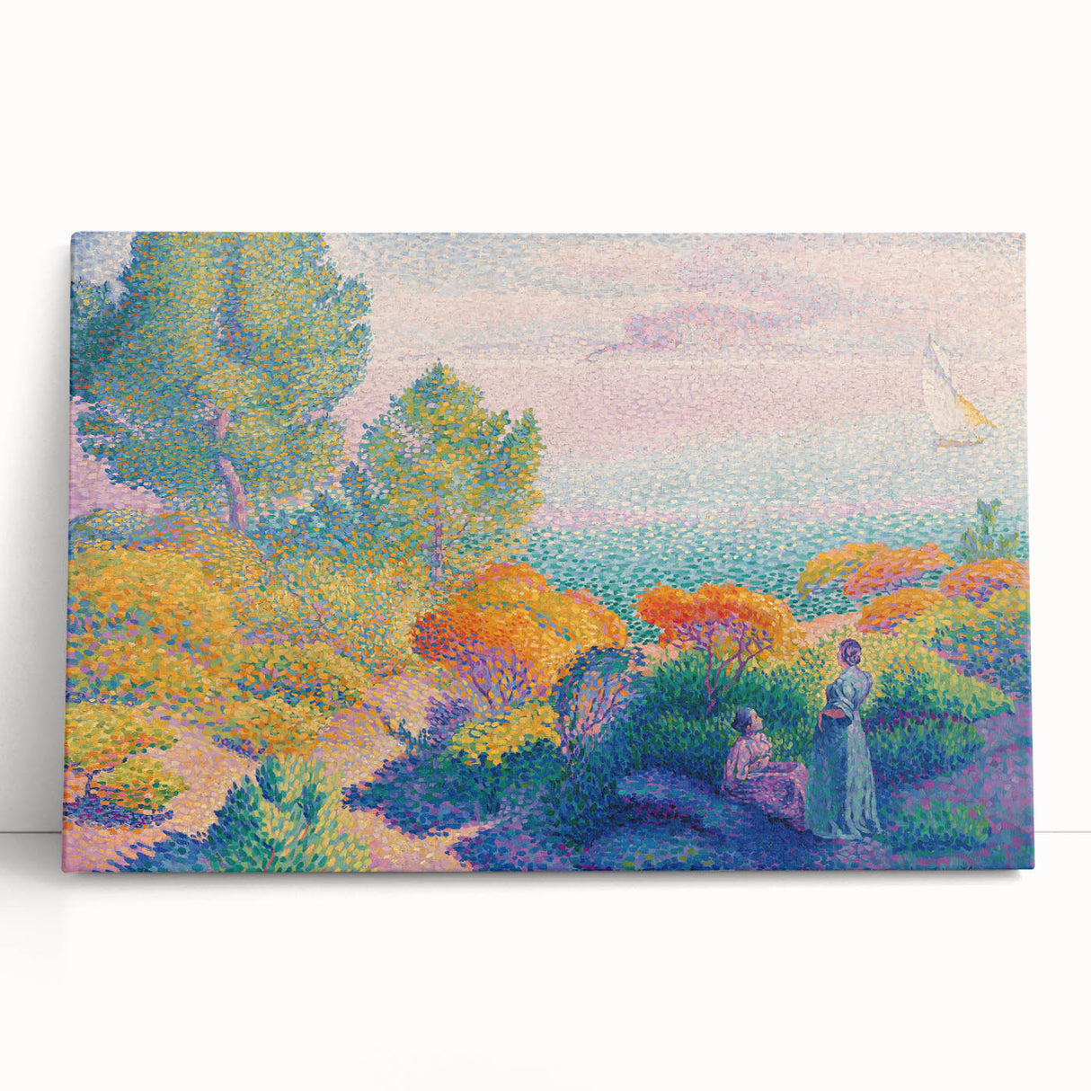 Impressionist Landscape Art – Two Women by the Shore by Henri Cross