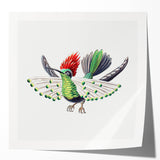 Modern Wall Art - Vibrant Hummingbird Illustration in Bold Colors