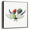 Modern Wall Art - Vibrant Hummingbird Illustration in Bold Colors