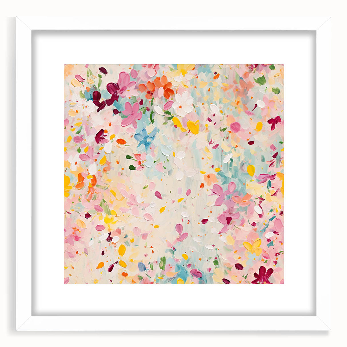 Framed Dining Room Prints – Colorful Floral Abstract Canvas