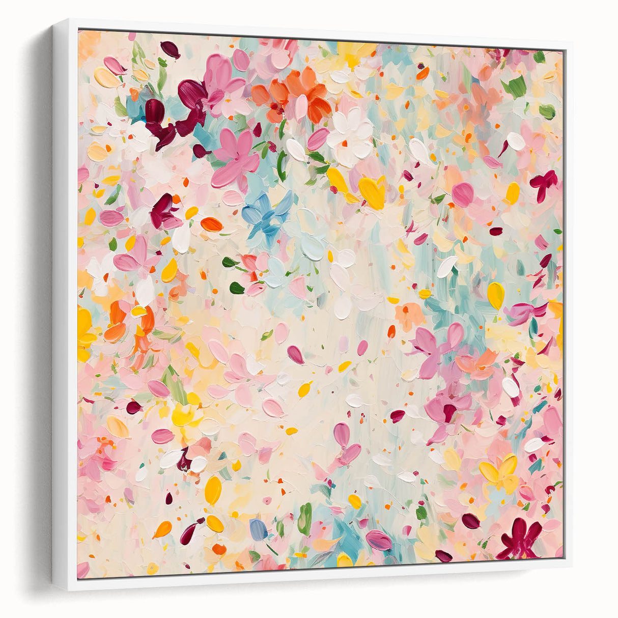 Framed Dining Room Prints – Colorful Floral Abstract Canvas